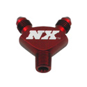 NX Fitting -3 x 3 x 1/8&#148; Billet Pure-Flo &#148;Y&#148; Fitting (Red)