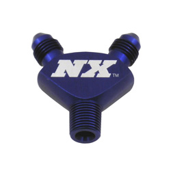 NX Fitting -3 x 3 x 1/8&#148; Billet Pure-Flo &#148;Y&#148; Fitting (Blue)