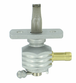 Single Outlet On/Off Only Hex Finned Valve-1/4" NPT-4000 Series- 5/16" hose barb-with adapter-Aluminum