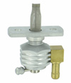 Single Outlet On/Off Hex Finned Valve-1/4" NPT-6000 Series-90&#176; 5/16" hose barb-with adapter-Aluminum
