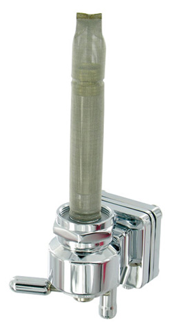 Single Outlet Reserve Round Vacuum Valve-22mm (H-D)-6000 Series-90&#176; 5/16" hose barb-Chrome